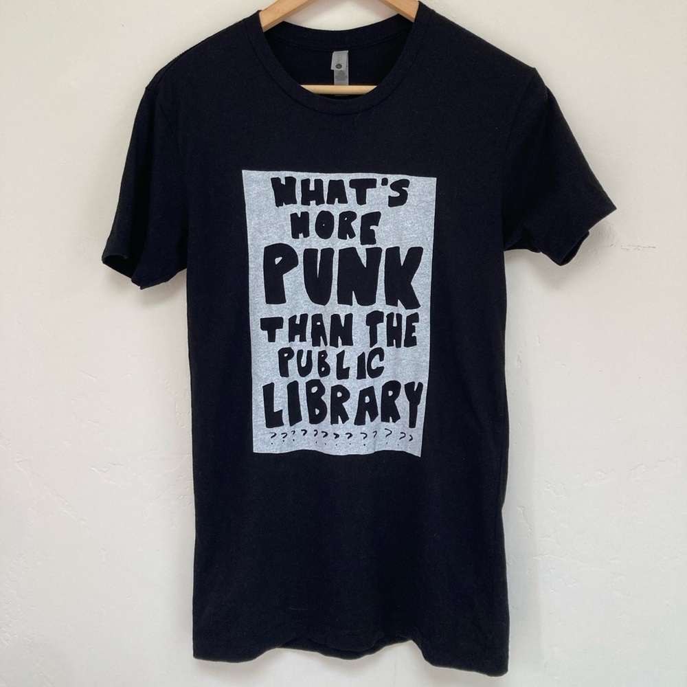 What’s more punk than the public library? Black T-shirt XS